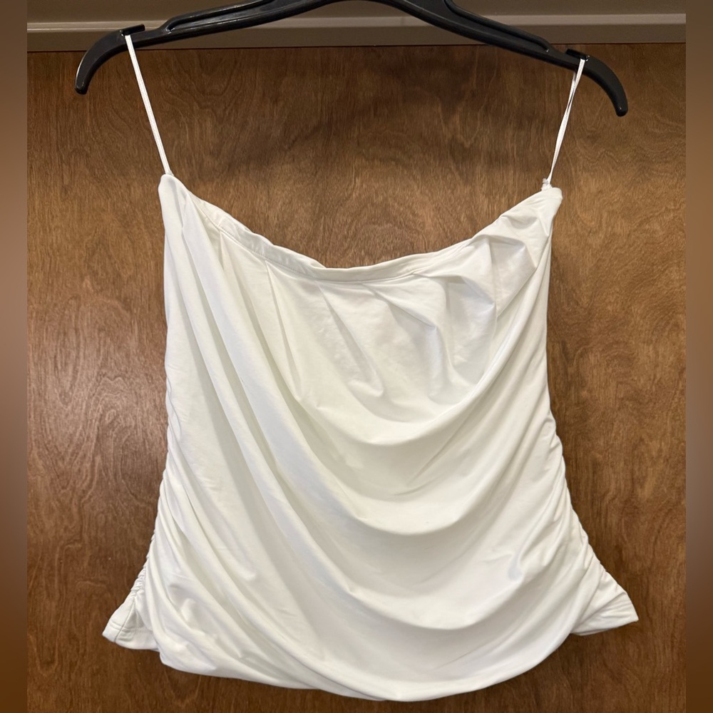 Abercrombie White Draped Tube Too